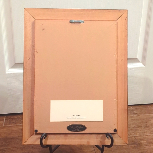 Vtg Ettore De Grazia 13"x17" Frame 8"x11.5" Print "Red Blanket" From Orig. Oil - Picture 2 of 4